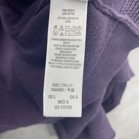 Juicy Couture Womens L Convertible Cowl Neck Button Up Cardigan Purple Lagenlook - Picture 8 of 12